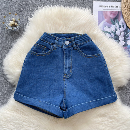 Vintage Raw-Hem High-Waist Shorts