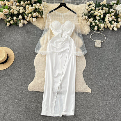 Stella Sequin-Embellished Mesh Maxi Dress