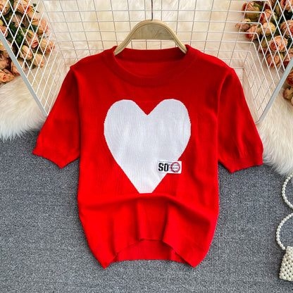 Love Ice Silk Short Sleeve T-Shirt