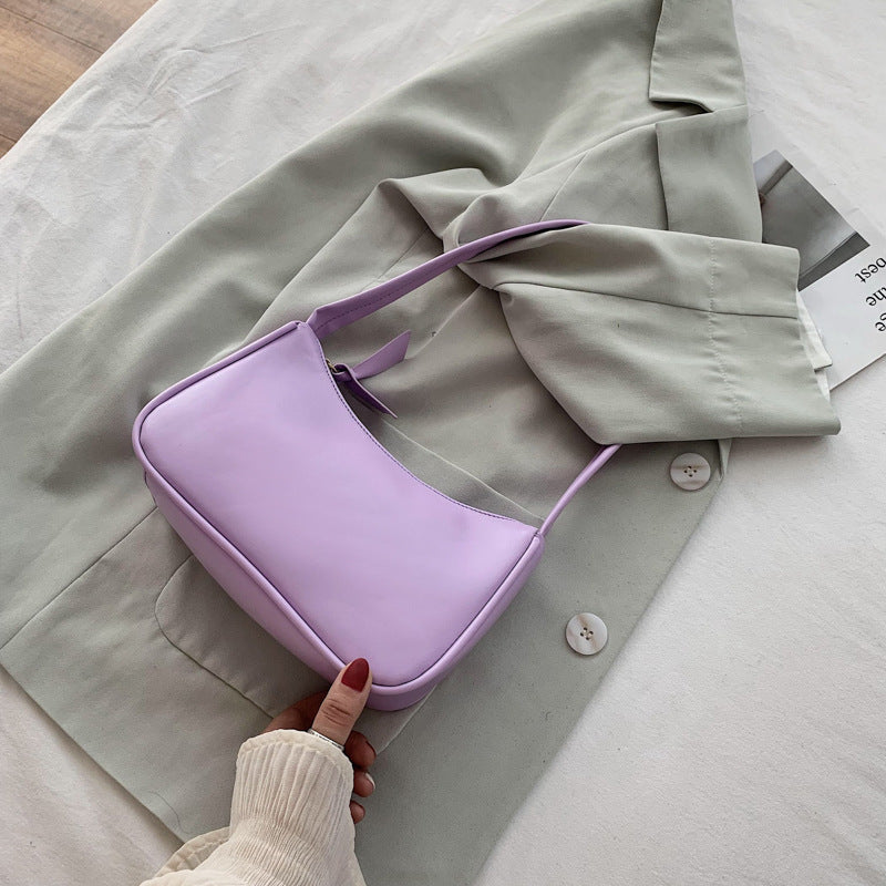 Korean Style Solid Color Underarm Bag