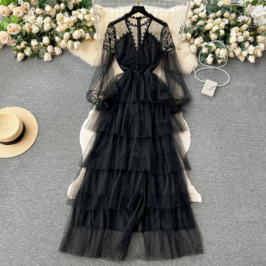 Fairy V-neck Mesh Layer Dress