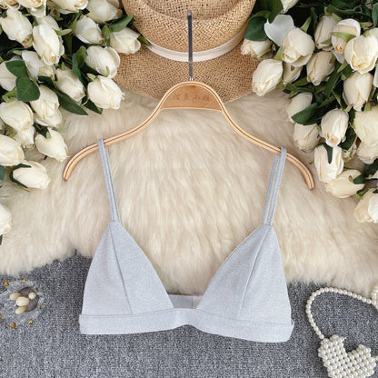 Chic Glossy Sequin Lingerie Top