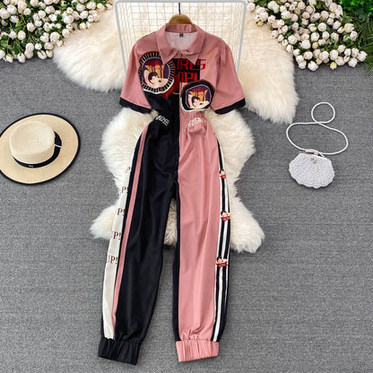 High Waist Carton Cargo Romper