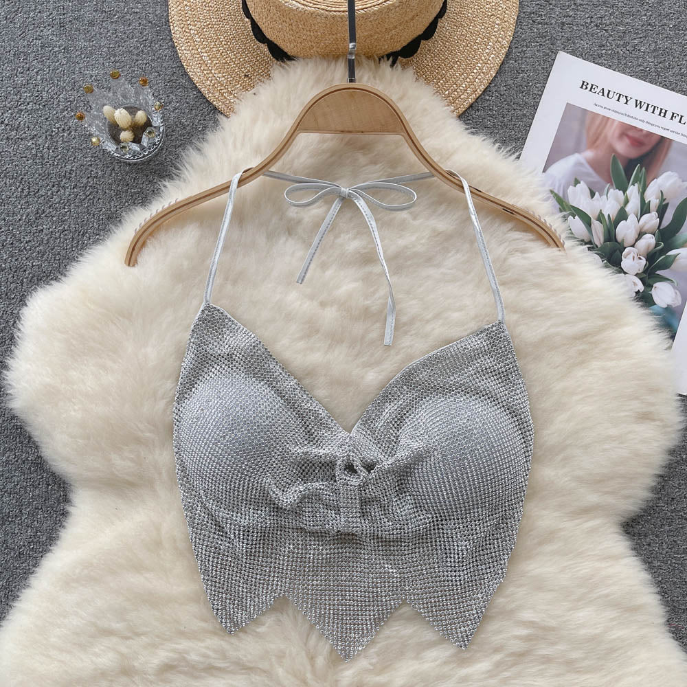 Party Diamond-encrusted Halterneck Camisole