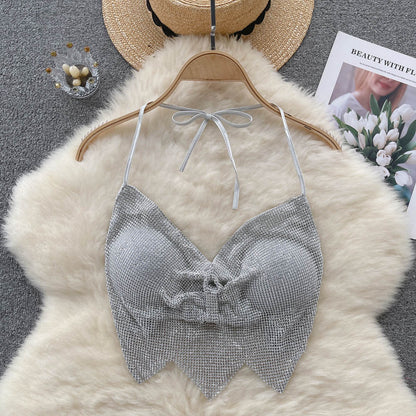 Party Diamond-encrusted Halterneck Camisole