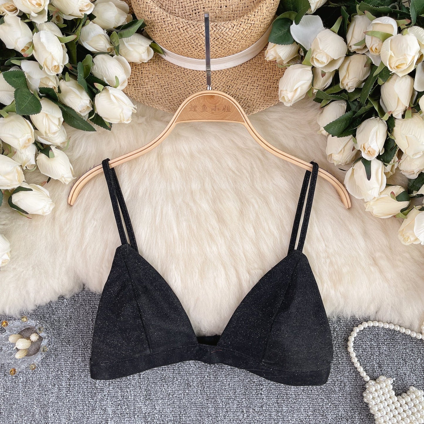 Chic Glossy Sequin Lingerie Top