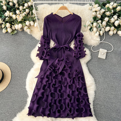 Dopamine Colors 3D Ruffled Dress