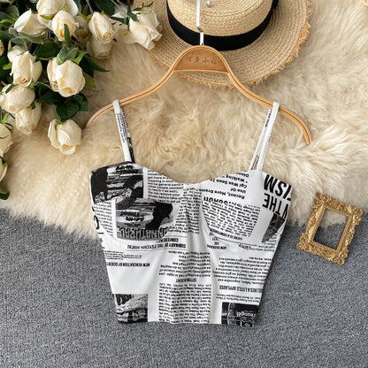 Newspaper Print Camisole