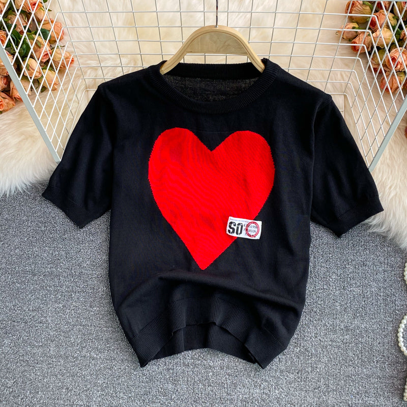 Love Ice Silk Short Sleeve T-Shirt