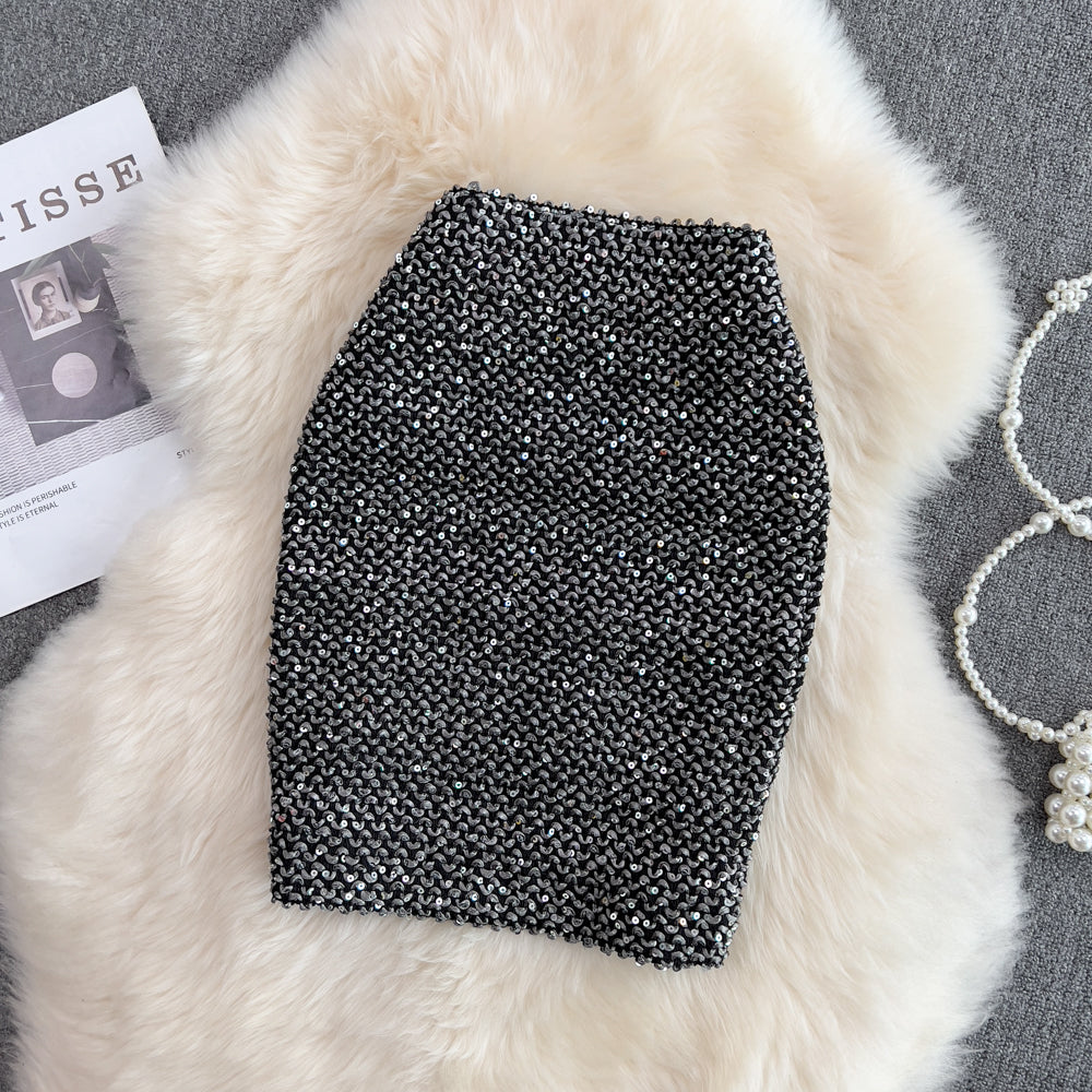Shine Stretchy Sequin Pencil Skirt