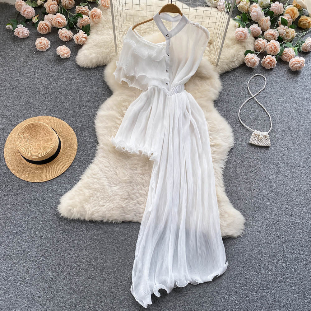 Women's Ruffled Hem Asymmetrical Dress