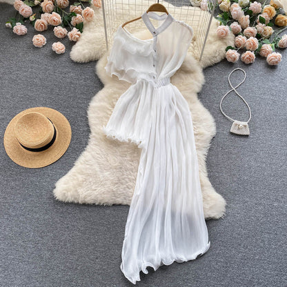 Women's Ruffled Hem Asymmetrical Dress