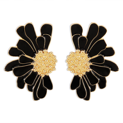 Vintage Alloy Flower Stud Earrings