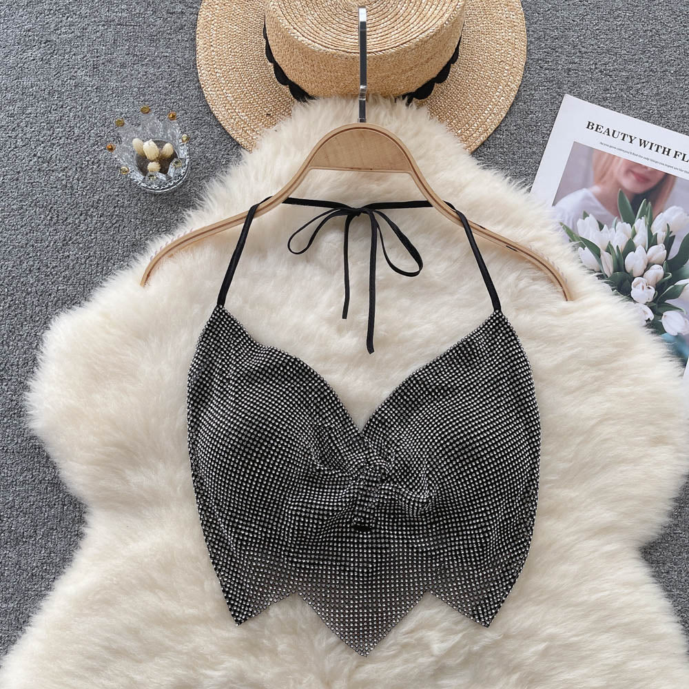 Party Diamond-encrusted Halterneck Camisole