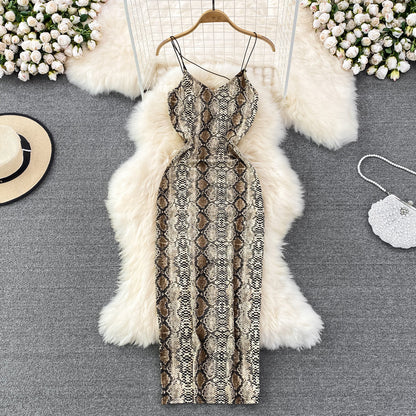 Animal Magnetism Backless Slinky Dress