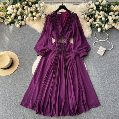 Glamour Sparkle Flare Sleeve Dress