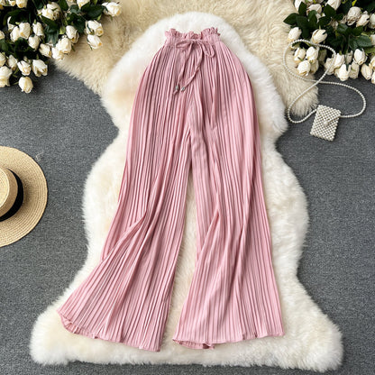 Women's Pleated Wide-Leg Flowgy Pants