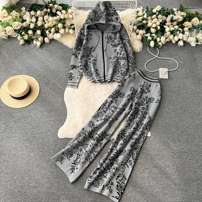Athleisure Print Hoodie & Sweatpants Set - 1