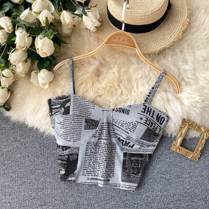 Newspaper Print Camisole