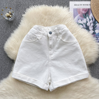 Vintage Raw-Hem High-Waist Shorts