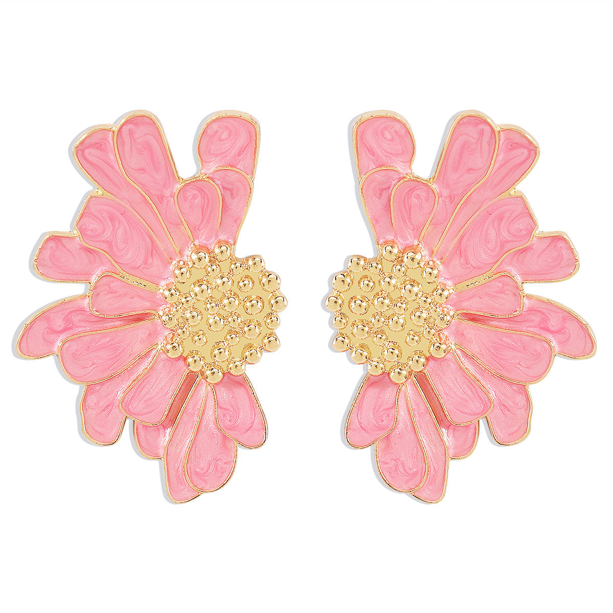 Vintage Alloy Flower Stud Earrings