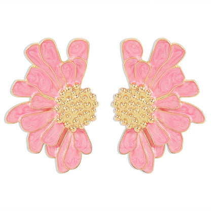 Vintage Alloy Flower Stud Earrings