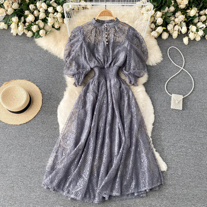 Women's Puff Sleeve French Style Dress