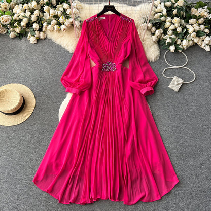 Glamour Sparkle Flare Sleeve Dress