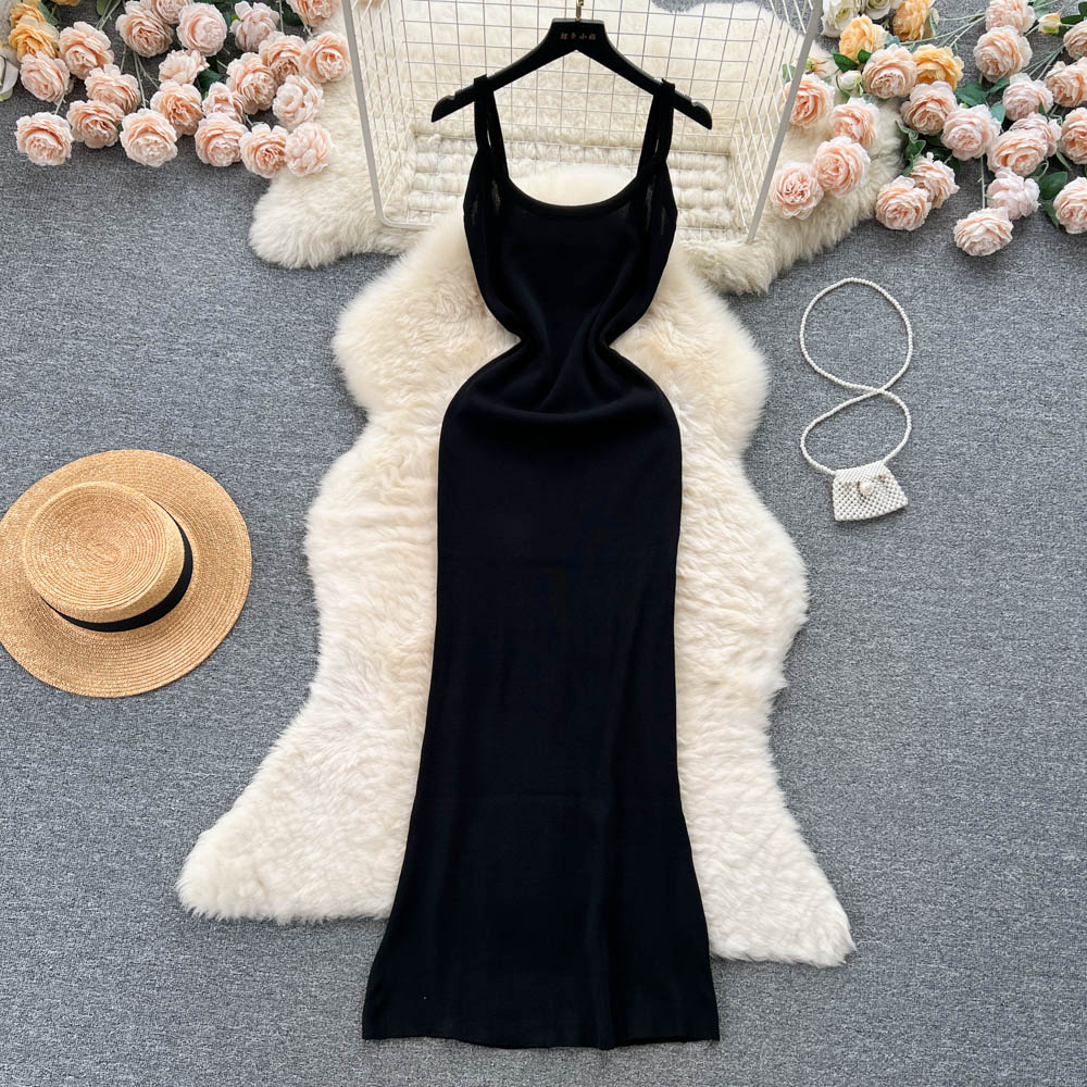 Simple Design Slim Knitted Dress