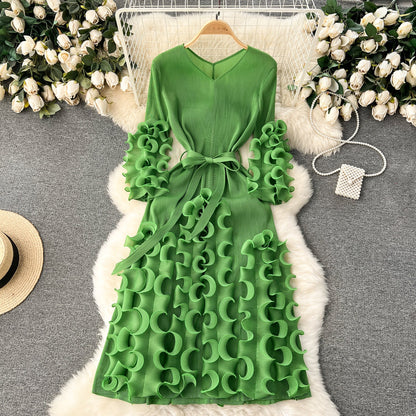 Dopamine Colors 3D Ruffled Dress
