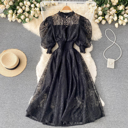 Women's Puff Sleeve French Style Dress