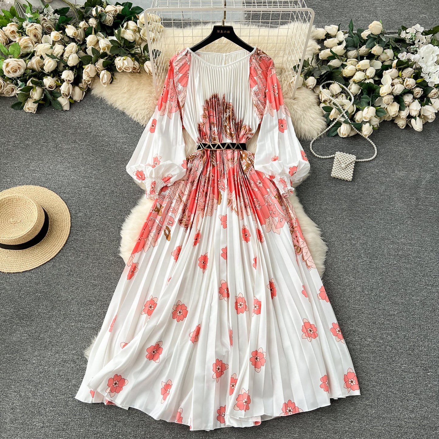 Floral Rhapsody High-Waist Skirt Dress