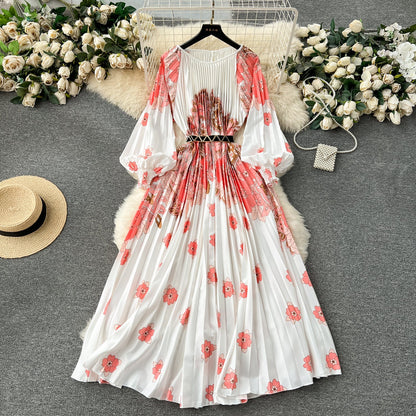 Floral Rhapsody High-Waist Skirt Dress