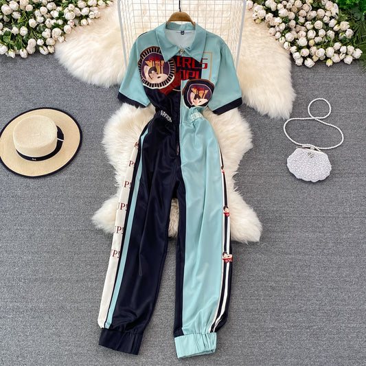 High Waist Carton Cargo Romper