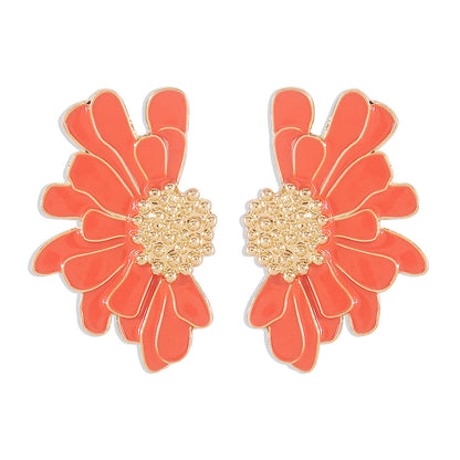 Vintage Alloy Flower Stud Earrings