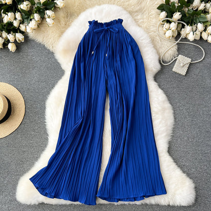Women's Pleated Wide-Leg Flowgy Pants