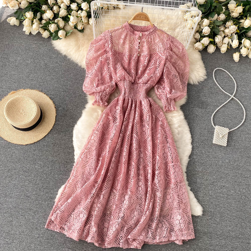 Women's Puff Sleeve French Style Dress