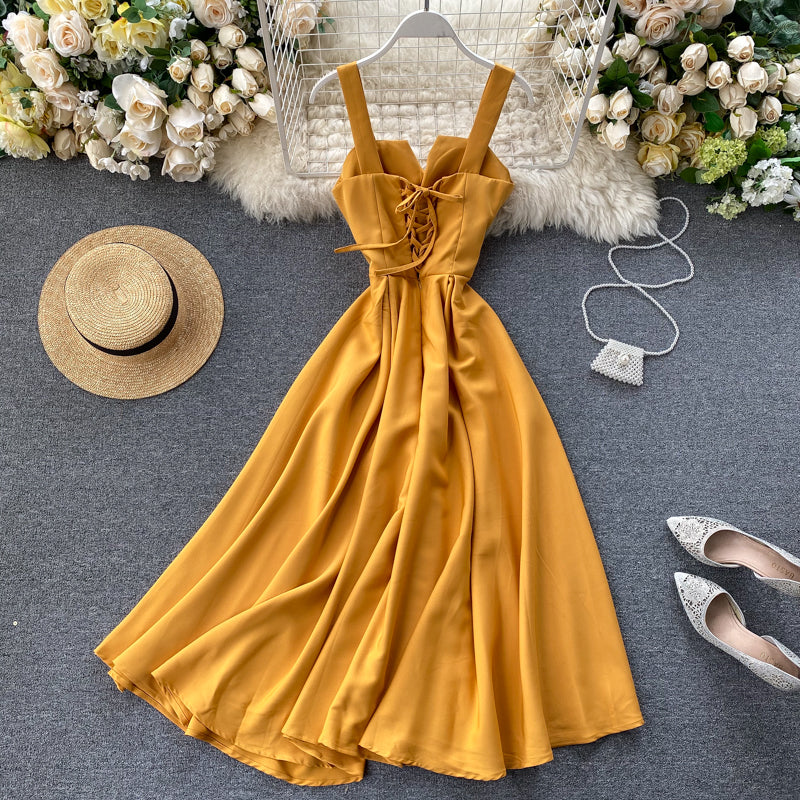 Retro V-Neck Halter Sundress