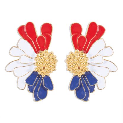 Vintage Alloy Flower Stud Earrings