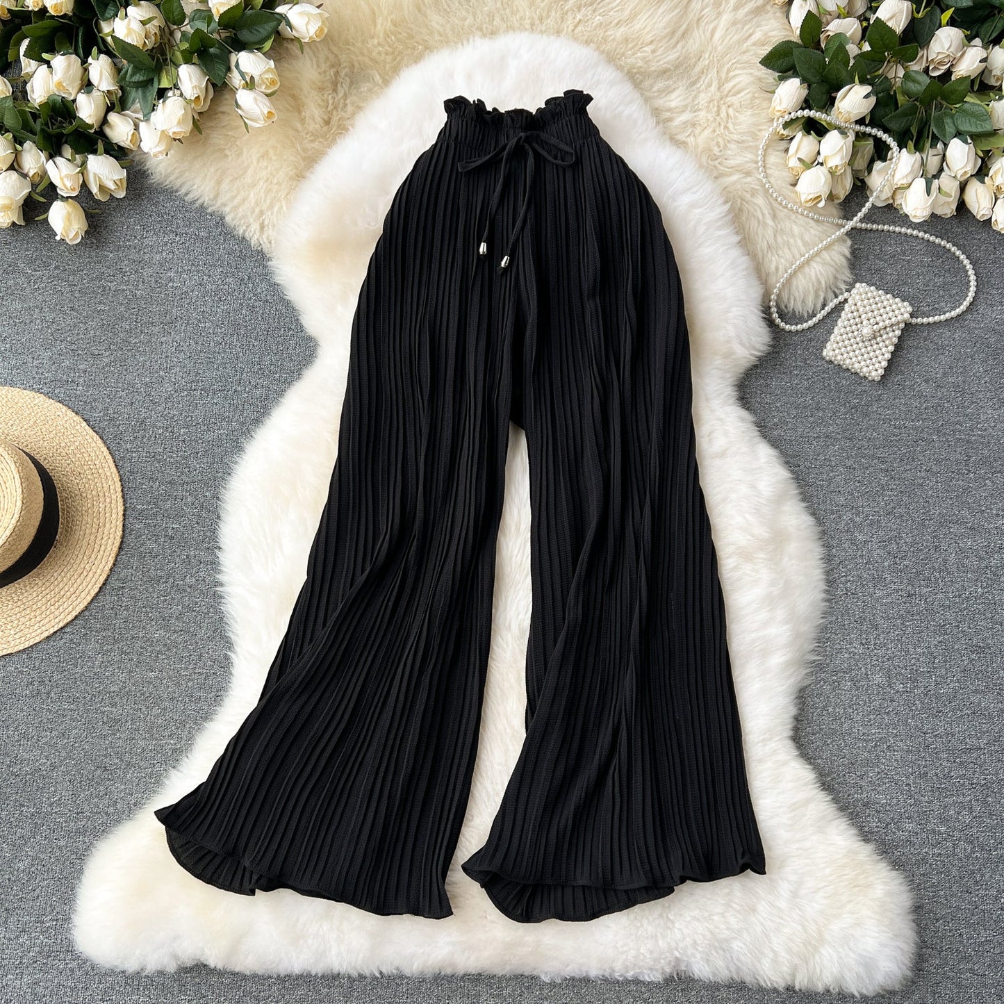 Women's Pleated Wide-Leg Flowgy Pants