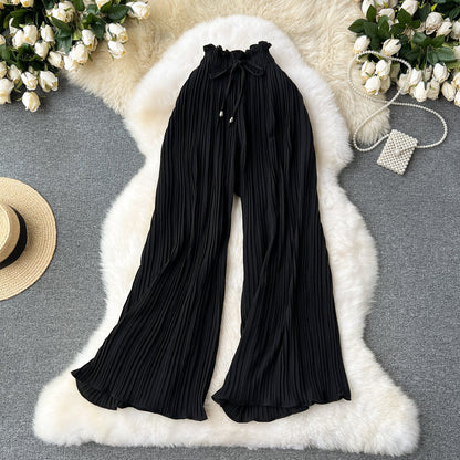 Women's Pleated Wide-Leg Flowgy Pants