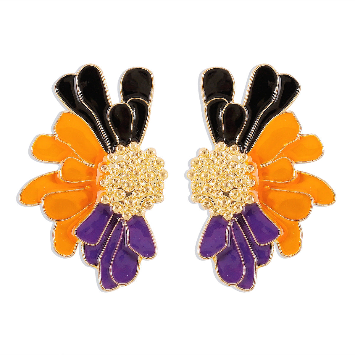 Vintage Alloy Flower Stud Earrings