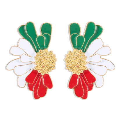 Vintage Alloy Flower Stud Earrings