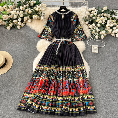 Elegant Floral Embroidered Beaded Dress