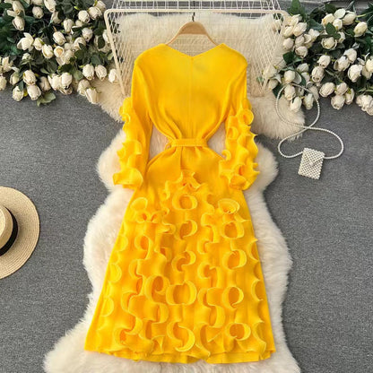 Dopamine Colors 3D Ruffled Dress