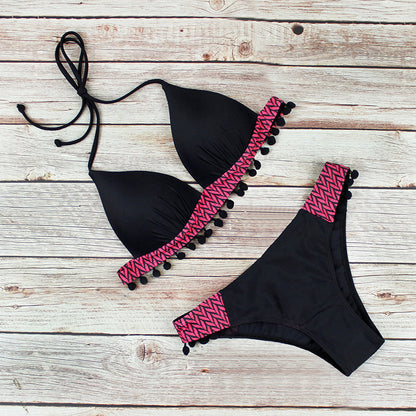 Backless Tribal Print Bikini