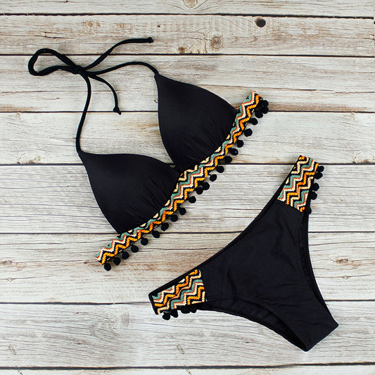 Backless Tribal Print Bikini