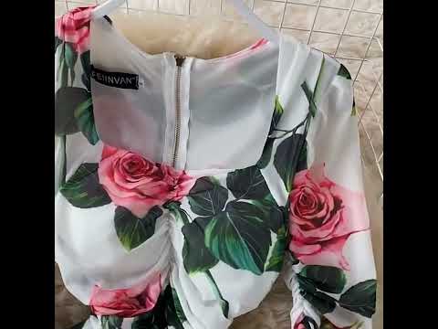 Square Neck Printed Mesh Dress