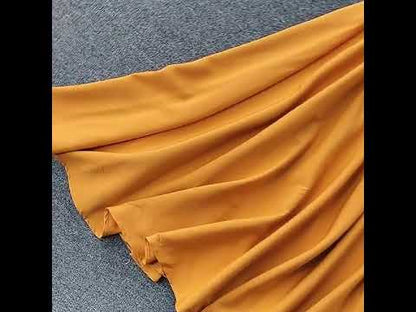 V-neck Halter Retro Solid Color Waist Dress