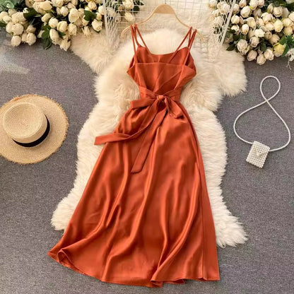 Elegant Cross V-Neck Dress